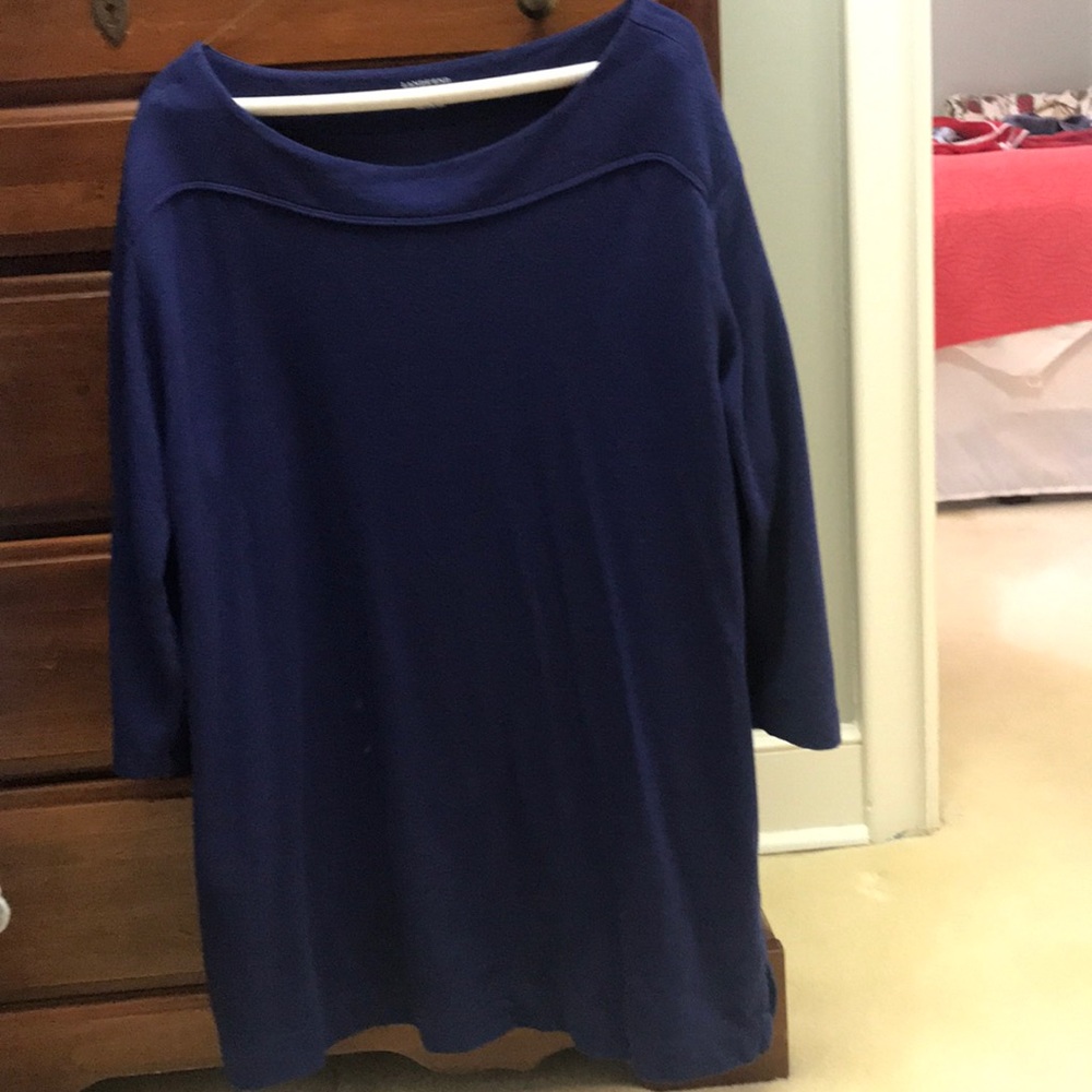 Lands end blue tunic top L